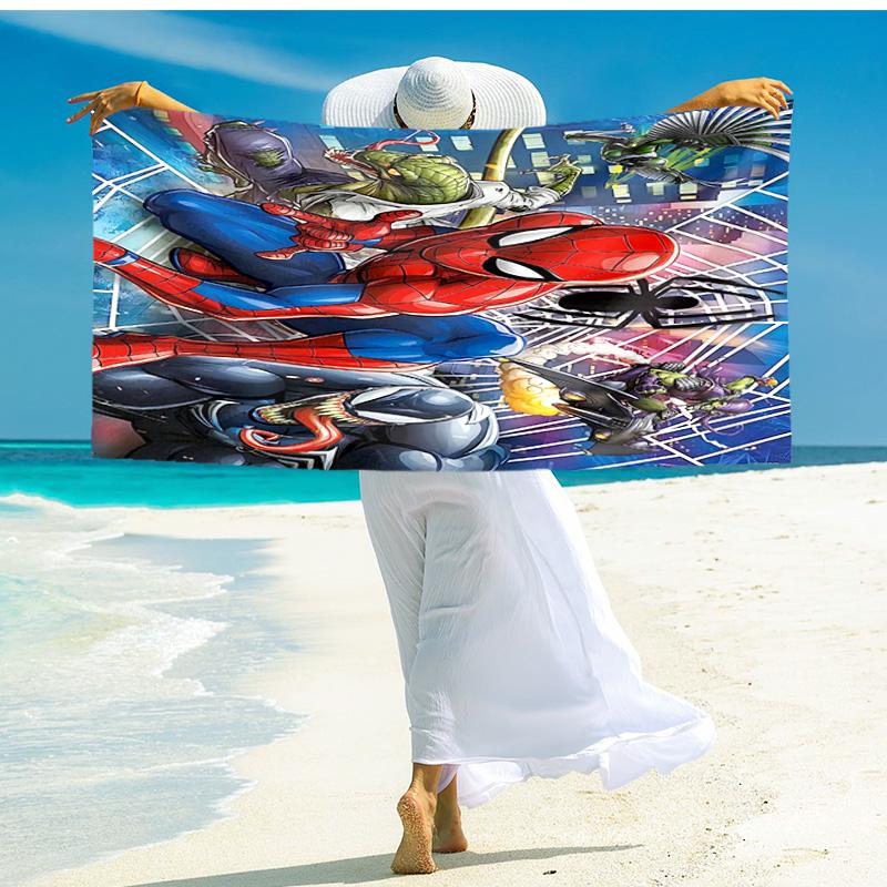 1pc Superhero Adventures beach towel,quick drying absorbent beach towel,outdoor sports swimming beach towel,Soft and comfortable Y72831