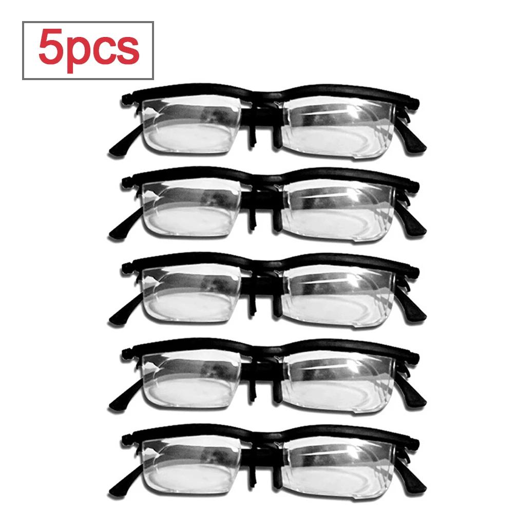 Dial Adjustable Glasses Variable Focus for Computer Reading Distance Vision Eyeglass Unisex Variable Focus Black Frame Glasses