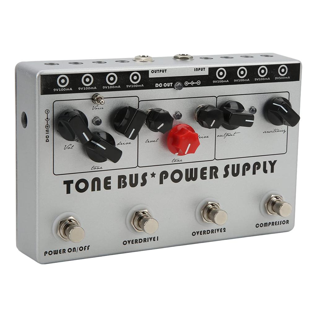 Guitar Multi-Effects Pedal with 8 Outputs, Guitar Combination Effects, Overdrive, Low Peak Mode, DC 9V Compatible, for Guitarists