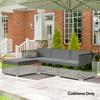 7-Piece Patio Furniture Cushions, Outdoor Loveseat Cushion with Removable Covers for Rattan Furniture, 60x60 cm, Dark Grey