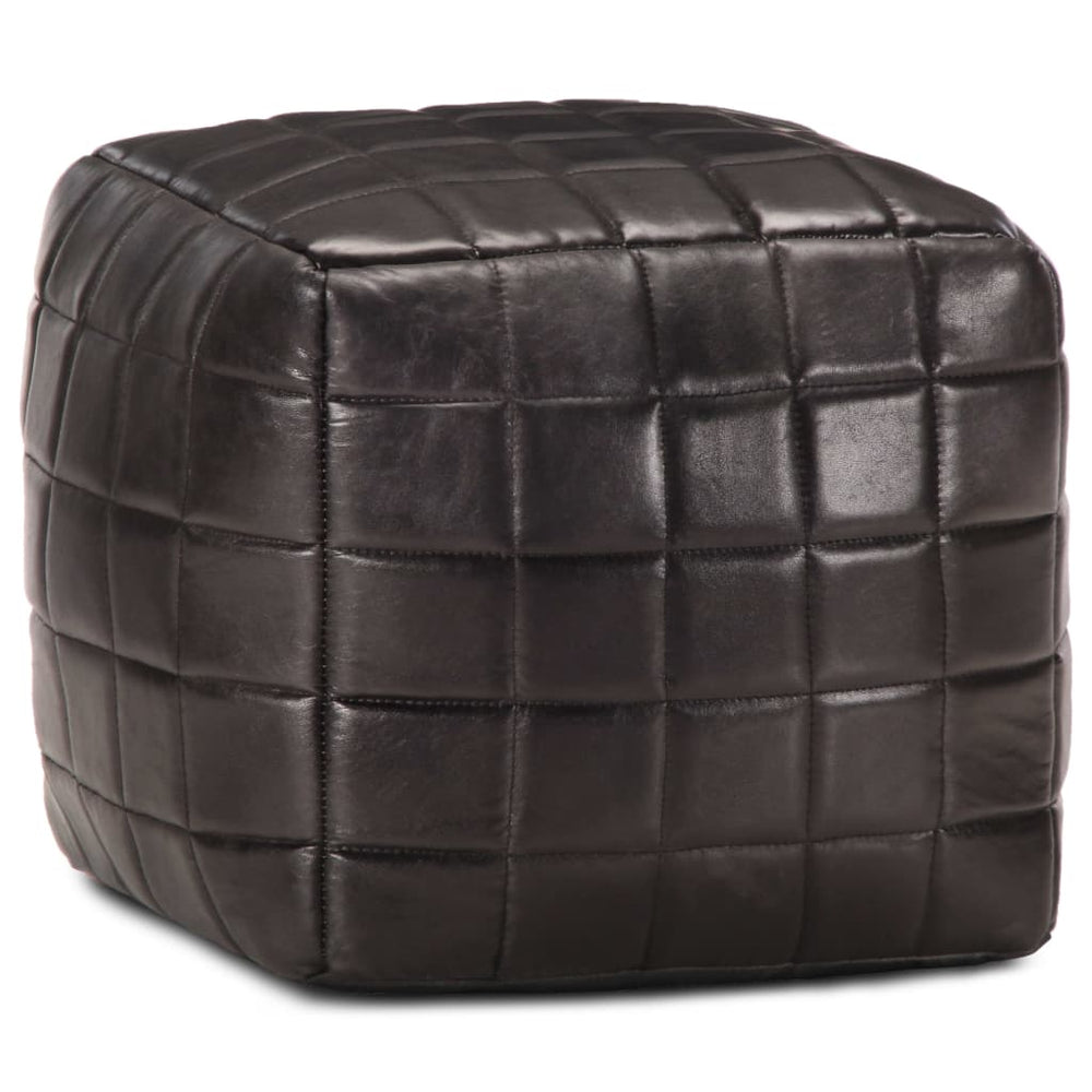 Pouf 40 X 40 X 40 Cm  Genuine Goatskin Leather