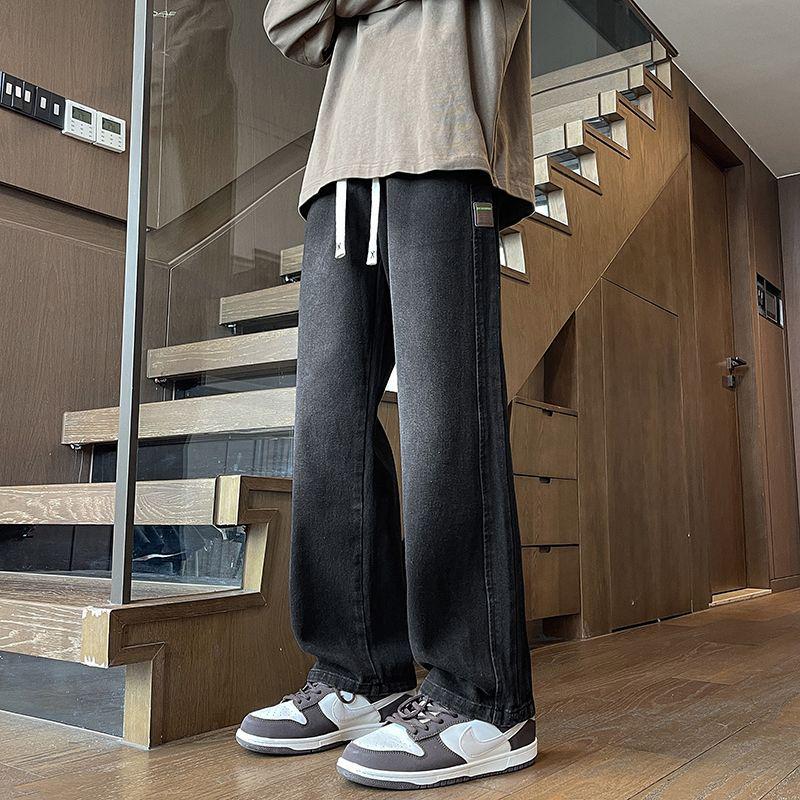 

Мужские джинсы свободного кроя прямого покроя на вельветовой подкладке: Повседневная спортивная мода для осени и зимы M (95-120 jin)