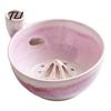 Ceramic Serving Plate Berry Washing Bowl with Drainage Holes, Multifunctional Fruit Blueberry Cleaning Basin Colander Basin, Swirl Design Vegetable
