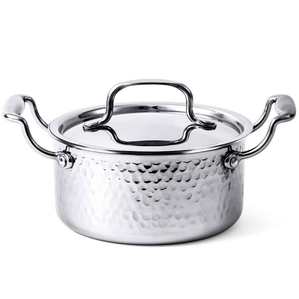 Boryenty 16cm Deep Pot with Induction Gas Easy to Multifunctional Cookware for and More Lid, Compatible, Tabletop/Curry Pot, Compatible, Non-Stick,