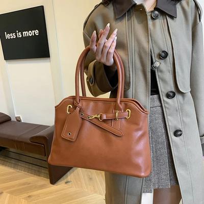 Damen-PU-Tasche mit hoher Kapazität, vielseitige Umhängetasche, Reisetasche, Retro-Stil, neues Muster