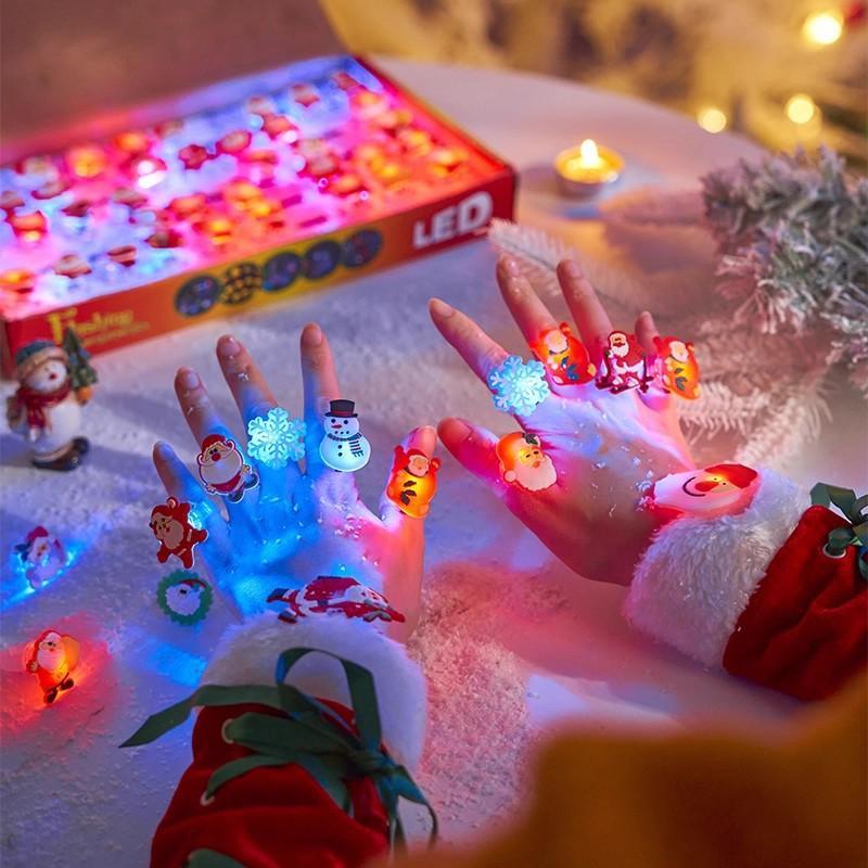 5 stk Halloween LED Lysende Fingerringe Assorterede Spooky Designs Til Halloween Fest Knep Eller Slik Børne Favor