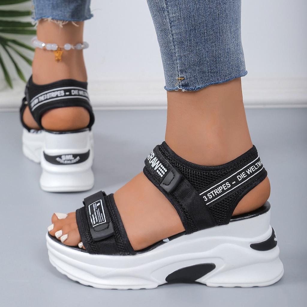 Chunky Platform Sandals For Women 2026 Summer Thick Bottom Sports Sandals Woman Plus Size 42 Fashion Wedge Heel Sandalias Mujer