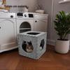 All-Season Wear-Resistant Foldable Cat Bed: Dice-Shaped, Semi-Enclosed, Warm, Detachable, Felt Pet House