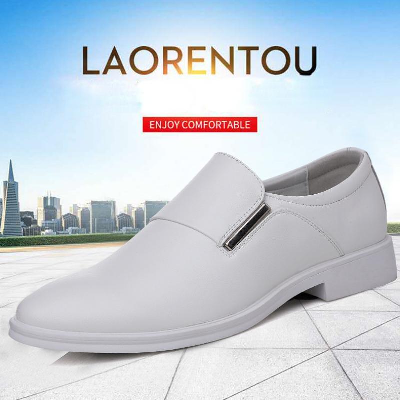New Fashion Dress Men's Shoes Pointed Toe Leather Men Casual Formal Loafers Business Wedding Oxfords Shoes Zapatillas De Hombre
