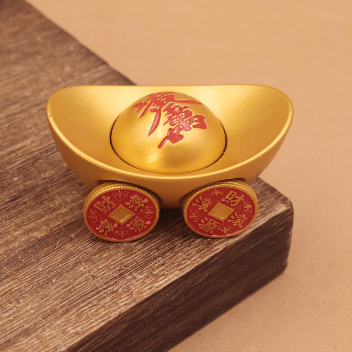 Golden Sand Wealth Car Ornament: Rolling Yuanbao for Attracting Prosperity
