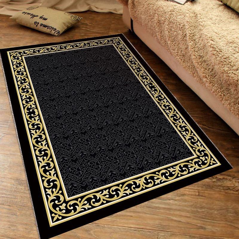 Manta de tela de terciopelo para adoración, tapete de oración estampado, borlas suaves y gruesas, almohadilla de adoración para musulmanes
