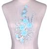 1 Stück Rosa Blau 3D Blume Perlen Stickerei Aufnäher Netzstoff Applikation Nähen Hochzeitskleid Kleidung Reparatur Dekoration