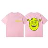 T-shirt Grafiche Divertenti Meme Faccia Grande Sorridente di Shrek Unisex Abbigliamento Donna Harajuku Magliette a Fumetti Estive Casual Ampie Magliette in Cotone