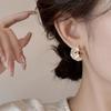 French Retro Elegant Flower C Ring Stud Earrings Light Luxury Niche Temperament Versatile Earrings Women's Fashion Trendy Earrings