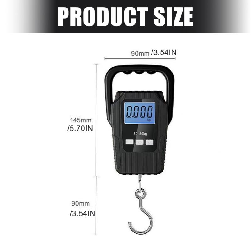 Small LCD Hand Hook Scale with 50Kg Weight Capacity Upgrades Perfect for Suitcases Fishing Market Quick Measurement