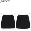 BITCED Women's Fashion Casual Solid Color Print Summer Spring Short Skirt