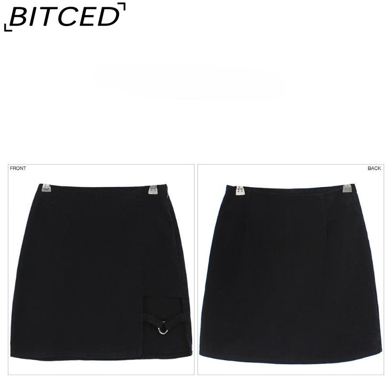 BITCED Women's Fashion Casual Solid Color Print Summer Spring Short Skirt