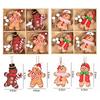 12Pcs Gingerbread Man Wooden Ornaments Xmas Tree Hanging Pendant Merry Christmas Decor for Home Party Navidad Gift New Year 2025