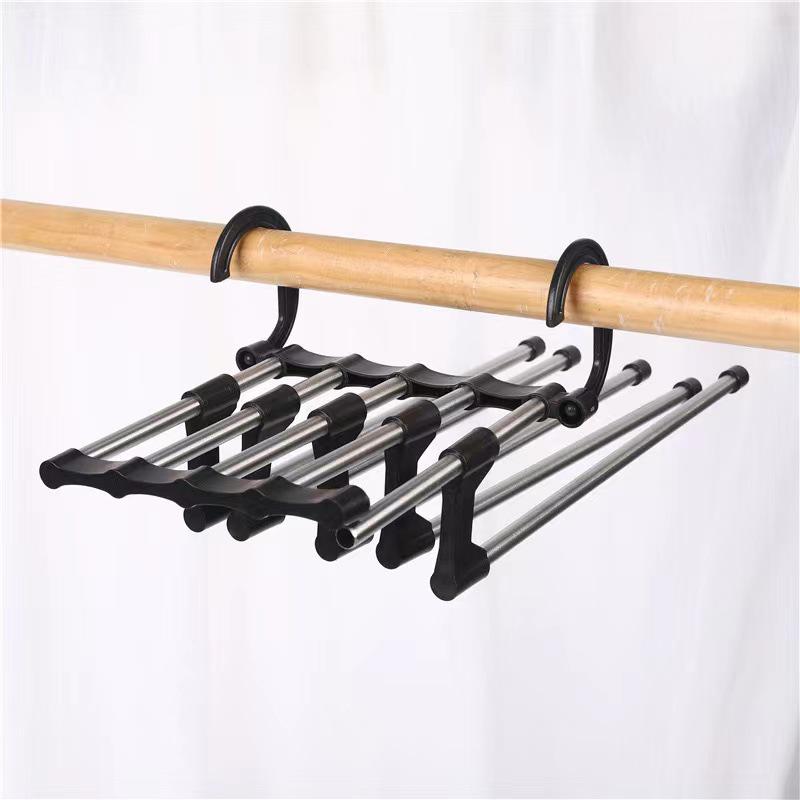 Multifunctional Folding Pants Rack: No-Mark, Non-Slip, Space-Saving Hanger for Wardrobe Organization.