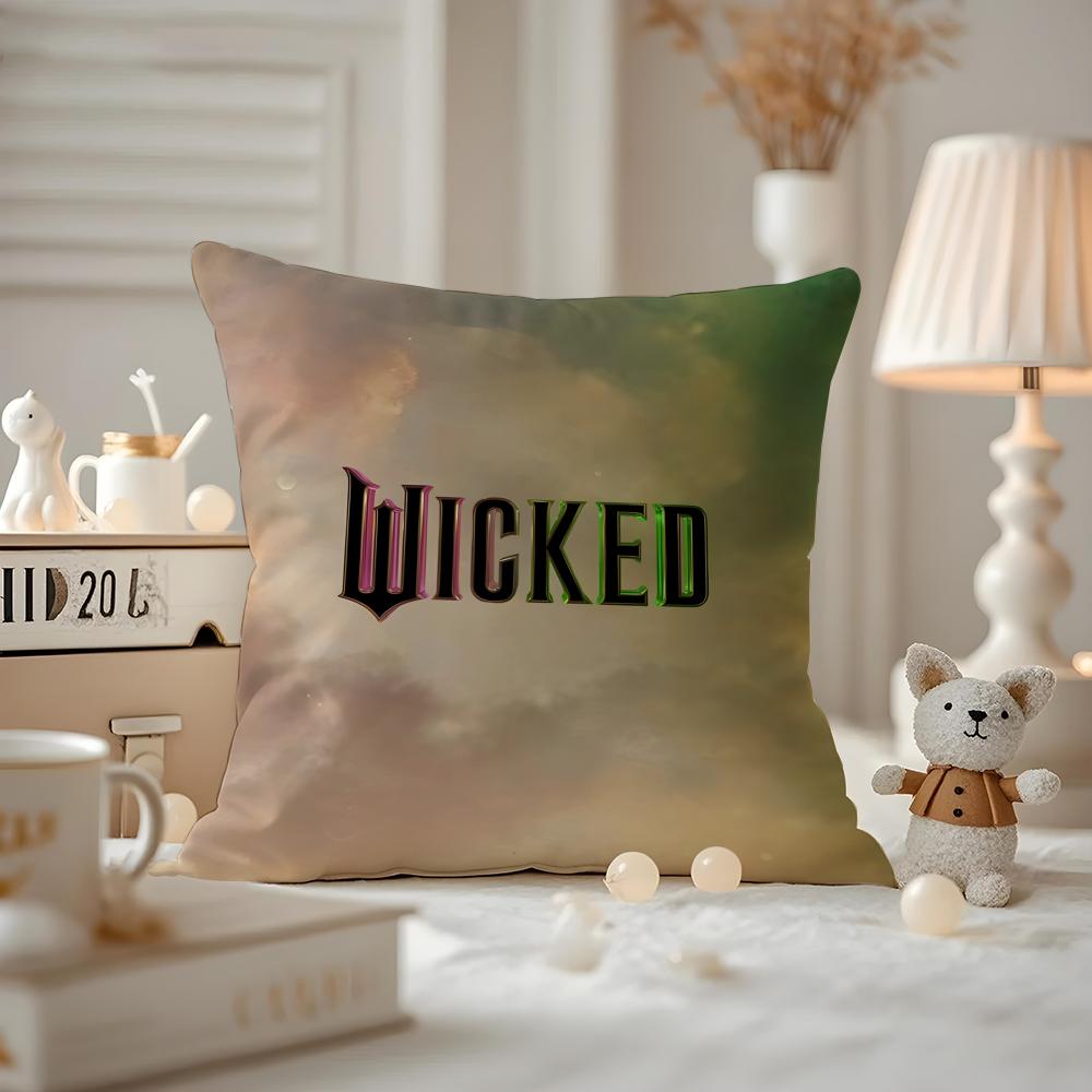 Ot Film W-Wicked Part One New Cushion Cover Anti-dustmite Pillowcase Invisible Zipper Silky Short Plush Sofa Cushion Cover 12x12Inch
