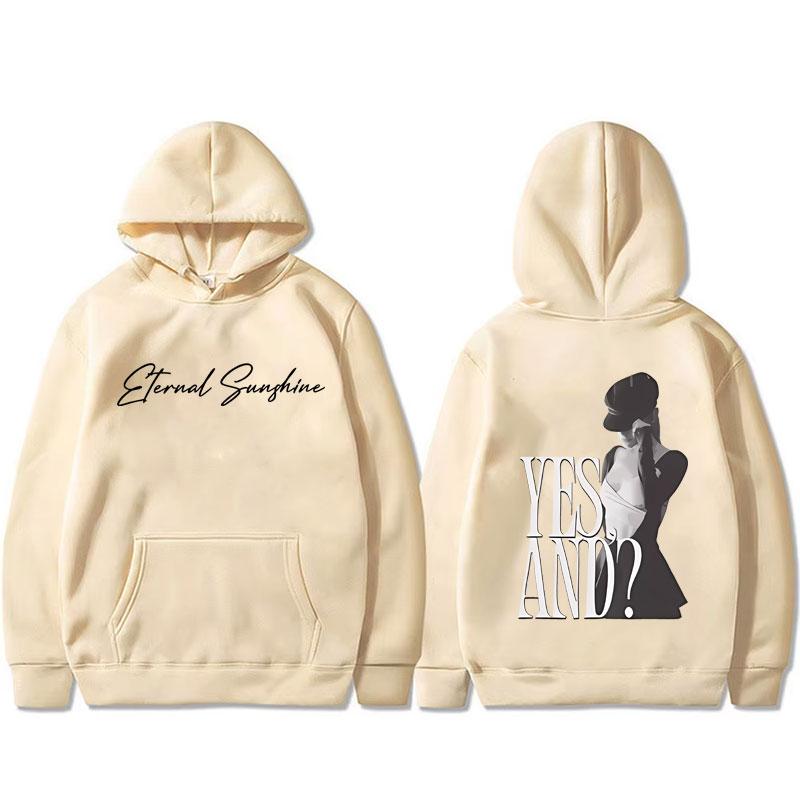 Ariana Grande Yes and Double Sided Graphic Hoodie Unisex Casual Fashion Oversized Sweatshirt Men Women's Hip Hop Rock Hoodies