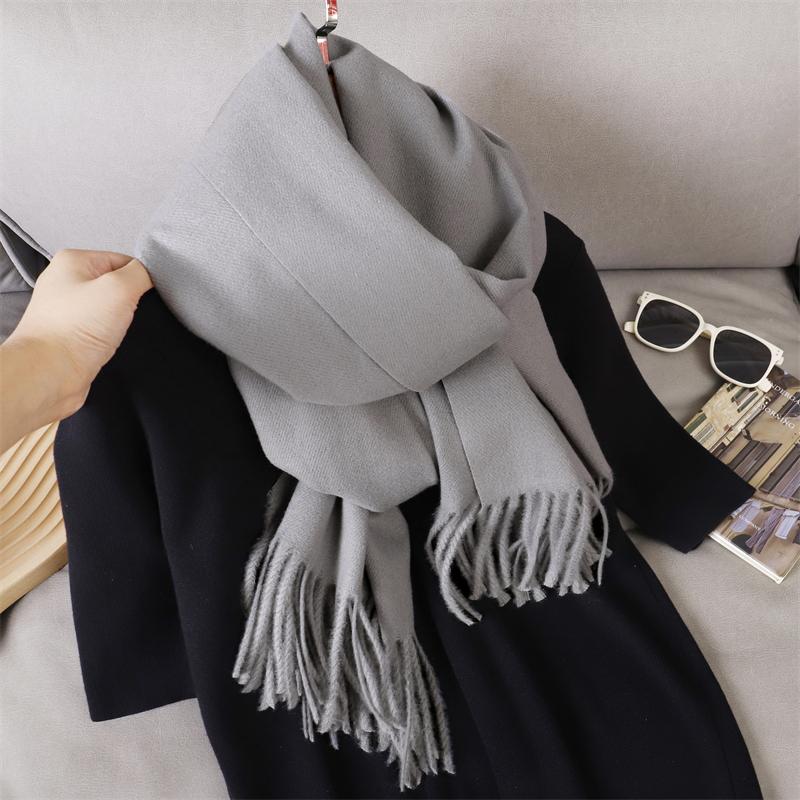 New 29 Color Winter Scarf For Women Long Warm Cashmere Scarves Solid Lady Shawl Wrap Hijab Female Pashmina Bandana Head Scarfs