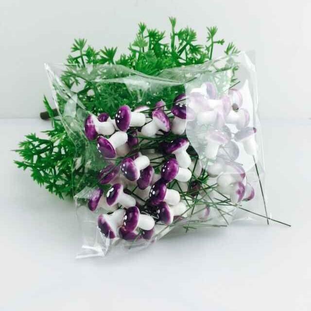 60 Imitation Plants, A Package of Colorful Small Mushrooms, Special Price Foam Mushroom Micro Landscape Potted Accessories