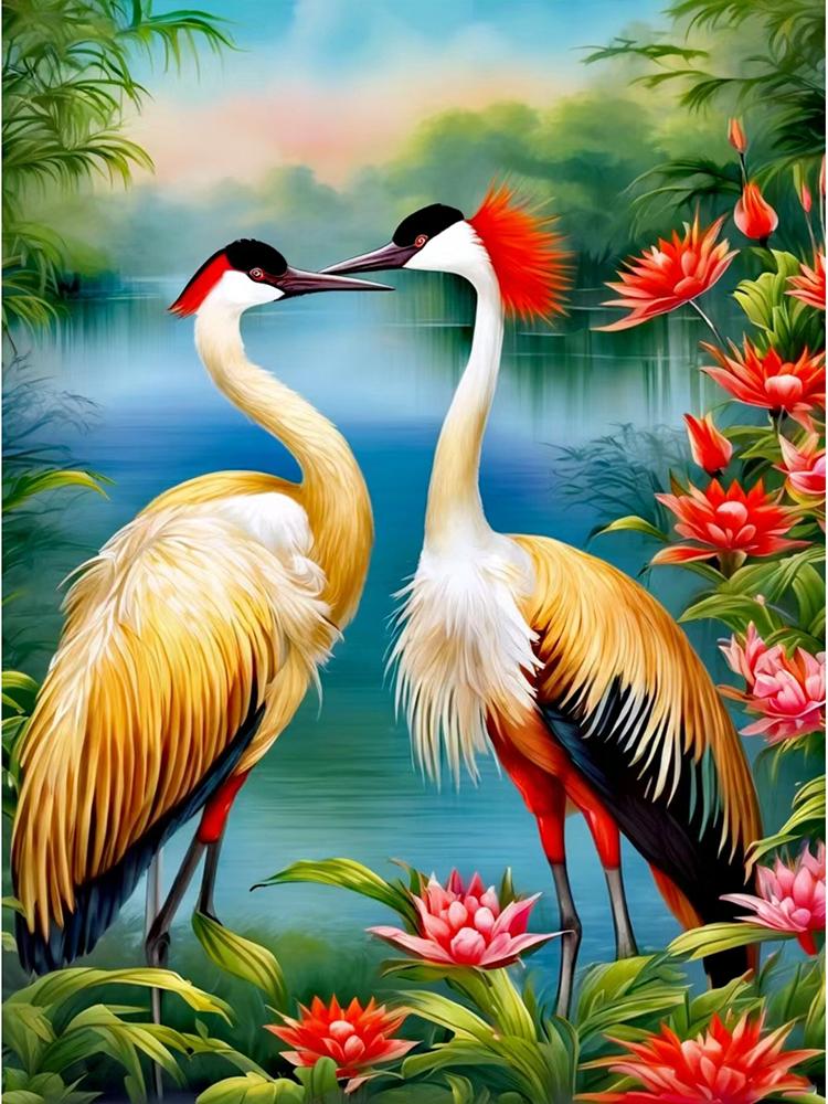 Animals 5D Diamond Painting Bird Red crowned Crane Diamond Inlay Set with Square/Round Embroidery DIY Home Decoration Gift