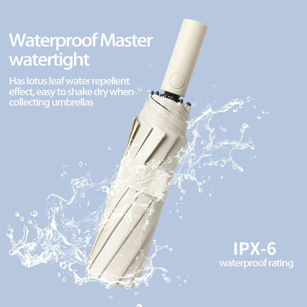 New 12-bone, 24-bone, 60-bone Automatic Black Glue Sunscreen Umbrella. Enlarged Three-fold Parasol. High-end Gift Option.