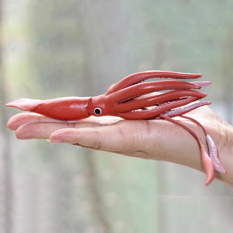 1Pc Creative Simulation Sea Animals Squid Octopus Action Figures Soft Rubber Squid Model Figurines Kids Education Decor Toys