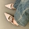 2026 Summer New Brand Women Slipper Fashion Rivet Pointed Toe Slip On Mules Shoes Soft Flat Heel Elegant Outdoor Dress