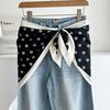 Black and white retro cashew flower triangle scarf silk scarf female Korean version temperament versatile stacked wear waist fart curtain bag head