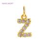 Luxury 18K Gold Plated Brass Inlaid Zircon 26 Letters Pendant Charms For Necklace Earring jewelry Making DIY Jewelry Accessories