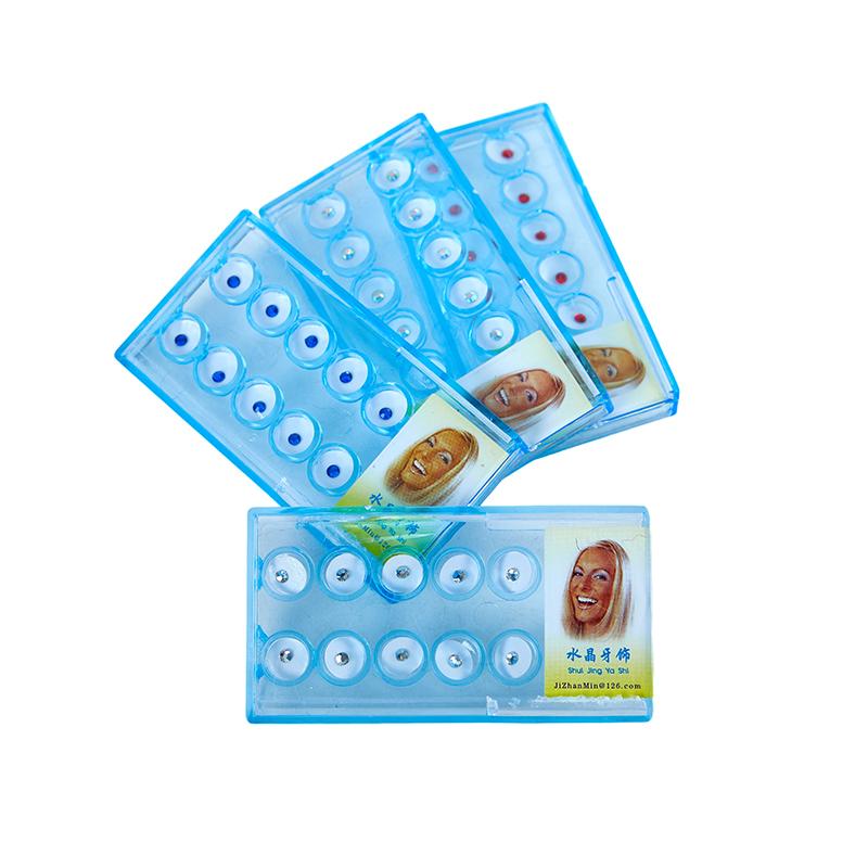 10Pcs/Box Acrylic Diamond Dental Material Teeth Stud Tooth Gems Jewelry Kit