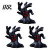 Tabletop Halloween Decoration 3Pcs Mini Resin Figurines, Miniature Pumpkin Ghost Grim Reaper Outdoor Castle Statue for Spooky Fairy Garden,