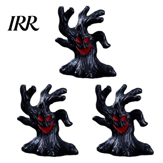 Tabletop Halloween Decoration 3Pcs Mini Resin Figurines, Miniature Pumpkin Ghost Grim Reaper Outdoor Castle Statue for Spooky Fairy Garden,