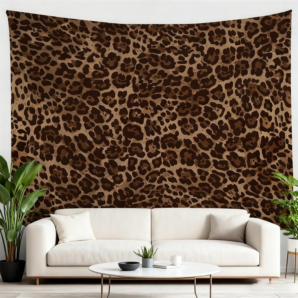 1pc Leopard Print Tapestry  Brown Cheetah Wildlife Fur Pattern  Modern Abstract African Animal Wall Decor Flat Print