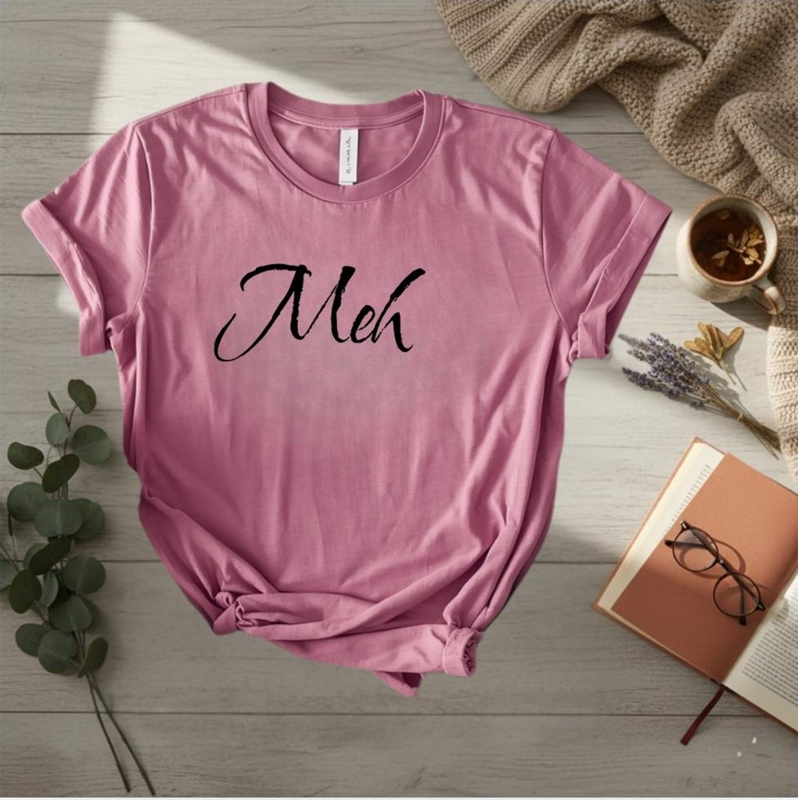Meh Shirt, Funny Minimalist Tee, Sarcastic Aesthetic Shirt, Unbothered Mood Tee, Simple Graphic Tee, Trendy Casual Shirt 4XL