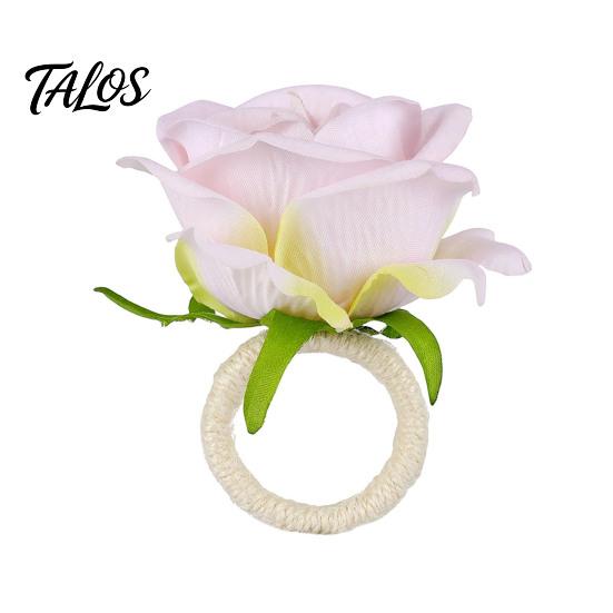 Artificial Flower Napkin Holders for Weddings Rose Ring, Fabric Pink Holder, Rustic Floral Buckles Party Ring Farmhouse Wedding Bridal Shower