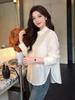 Rongtai Women's 2026 Spring Tencel Glossy Stand Collar Shirt