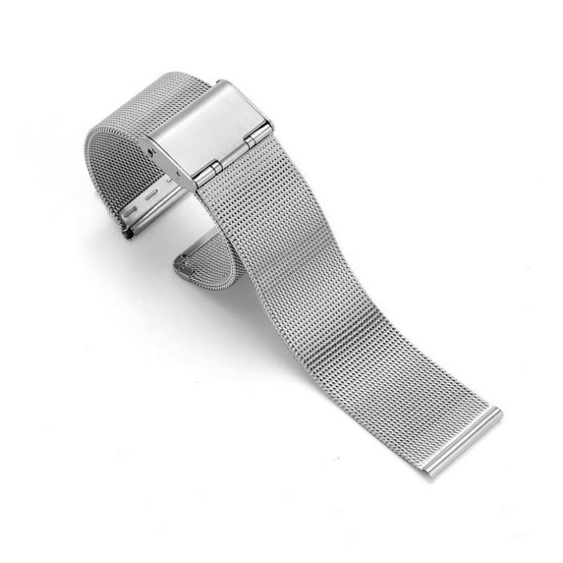 Quick Release Double Safety Buckle Mesh Milanese Stainless Steel Watch Band Watch Strap 18mm серебряный