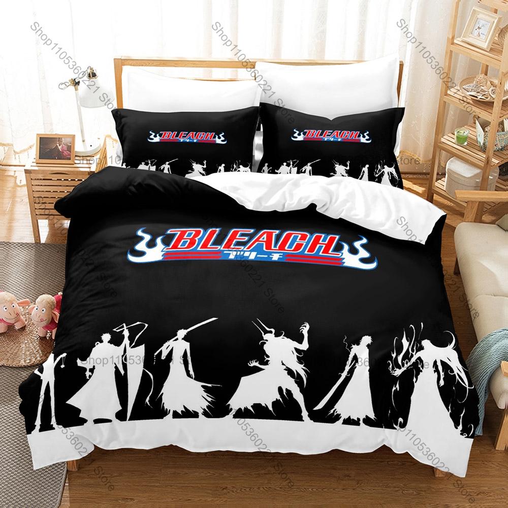 Cool Personality Bleach Anime Characters New Duvet Cover Set Soft Microfiber Breathable Bed Set for Teens Adults Bedroom Kisuke