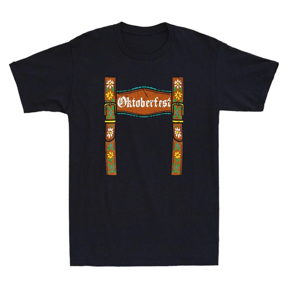 Oktoberfest Lederhosen Costume Cute German Bavarian Funny Vintage Men s T-Shirt XXXL