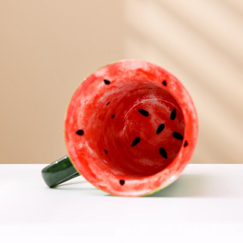 OLOEY Hand-painted Watermelon Ceramic Coffee Cup
