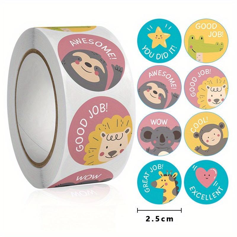 500pcs/roll Animal Stickers Vinyl Decals Laptops Water Bottles Scrapbooks DIY Crafts Decorative Stickers Reusable Fun Stickers