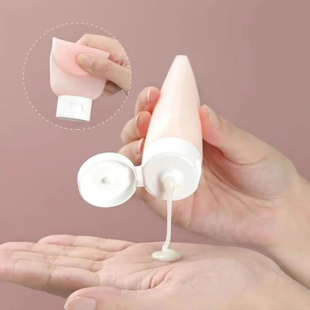 4Pcs 60ml Travel Botttle Set Refillable Bottles Soft Cream Lotion Shampoo Squeeze Tube Empty Cosmetic Containers Makeup Tools