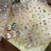 Cartoon Christmas Nail Art Sticker With Gold/Silver Snowflakes Iridescent Sparkle Manicure Decals DIY Nail Art Decoration