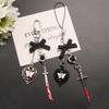 Trendy Phone Lanyard Gothic Style Butterfly Heart Keychain Pendant Durable Phone Strap Portable Phone Accessory for Keys