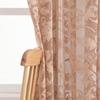 Embroidered Leaf Pattern Sheer Curtains, Polyester Lightweight Decorative Drapes for Living Room, Bedroom, Dining Room, Office