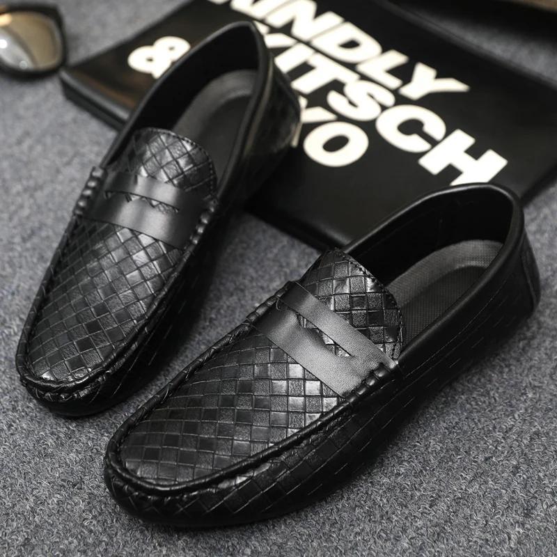 Genuine Leather Luxury Brand Italian Men Loafers MenCasual Shoes Breathable Slip on Men Driving Shoes  Moccasins Chaussure Homme